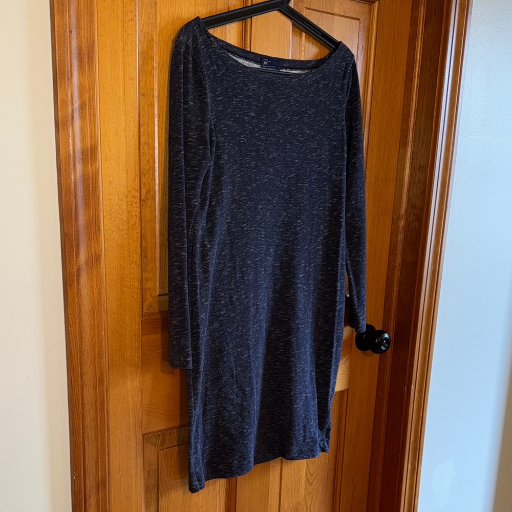 GAP Long Sleeve Dark mottled Blue Dress